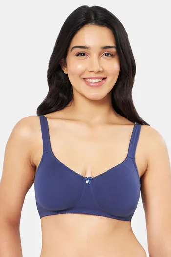 Buy Amante Double Layered Non Wired Full Coverage Super Support Bra - Blue Opal